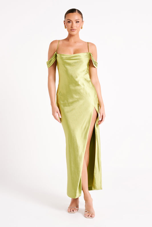 Mariposa Off Shoulder Maxi Dress - Parakeet Green