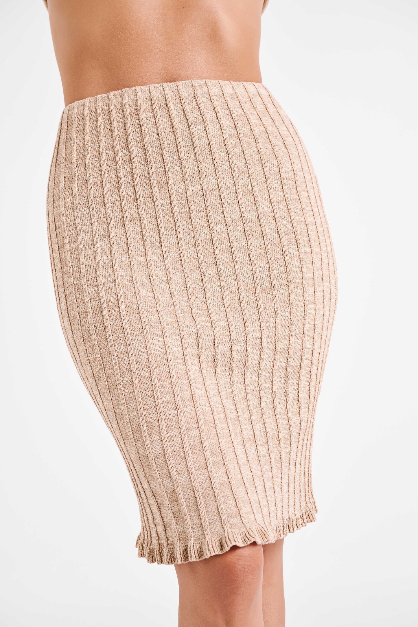 Silvia Knit Midi Skirt - Wheat