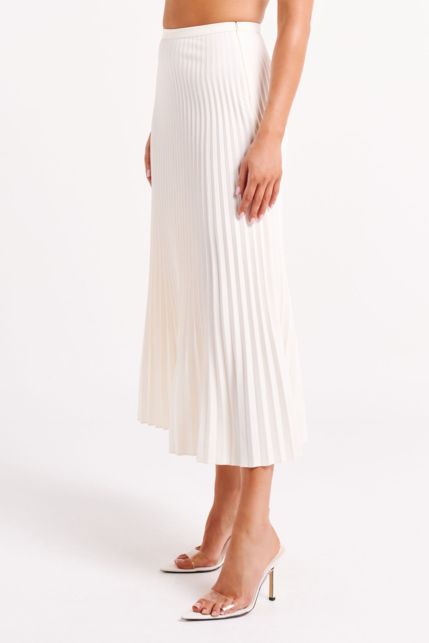 Twyla Pleated Suiting Maxi Skirt - Ivory