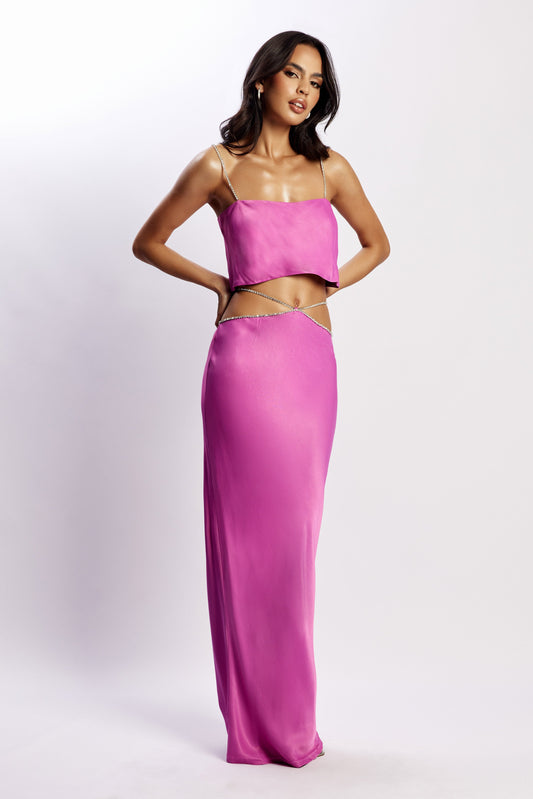 Dayana Diamante Maxi Skirt - Purple