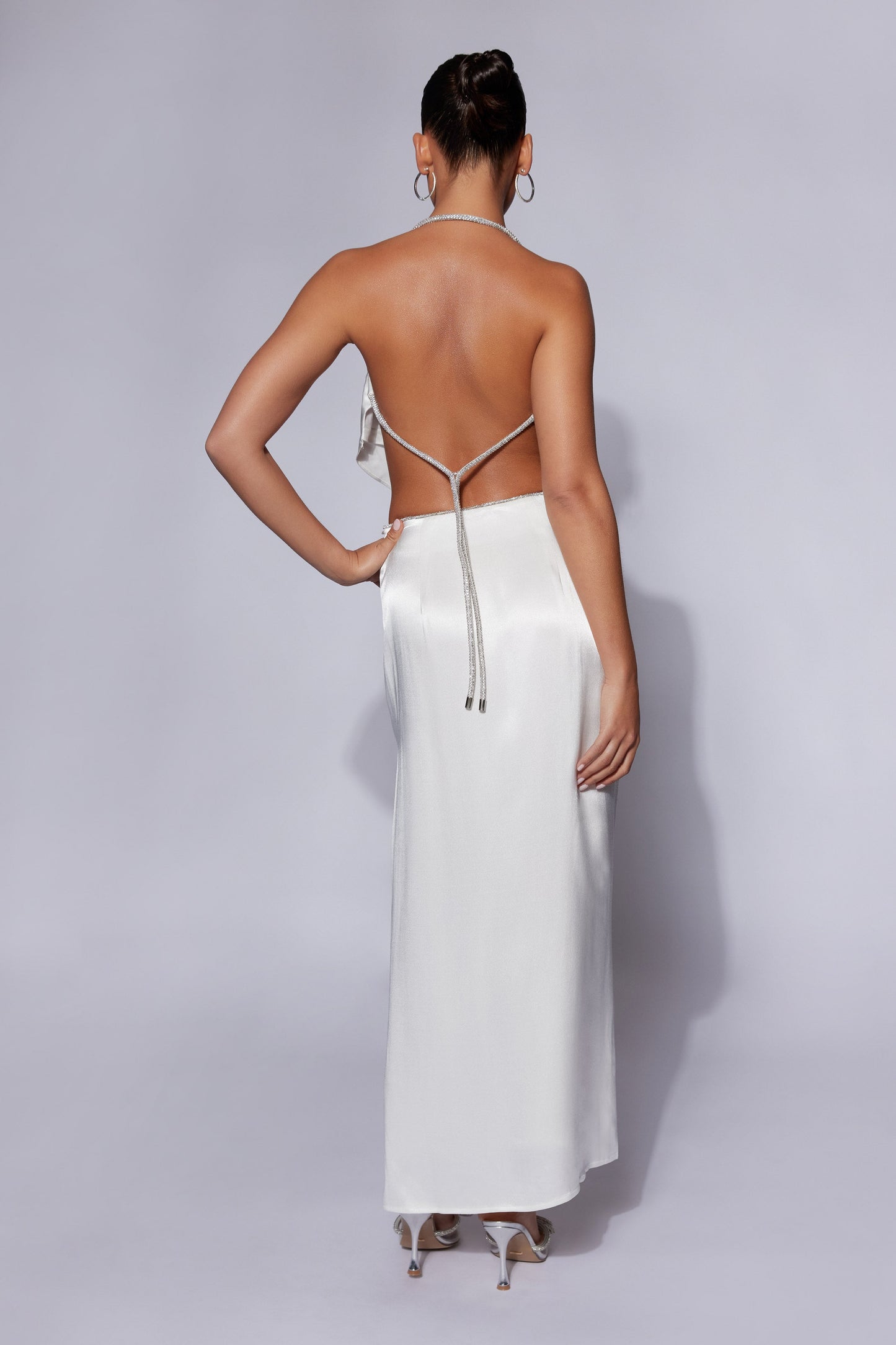 Christie Diamante Rope Maxi Skirt - White