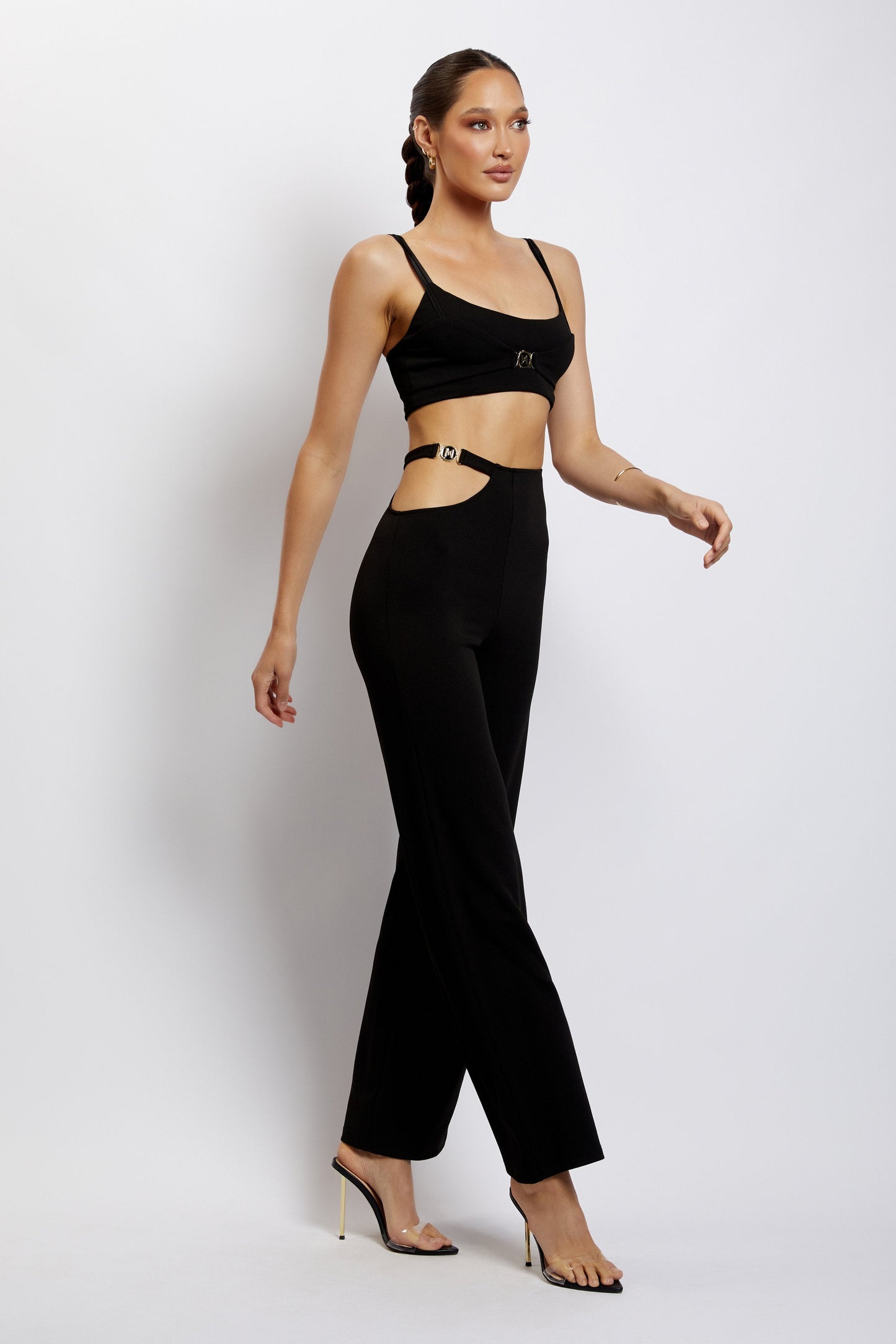 Blythe Double Strap Crop Top - Black