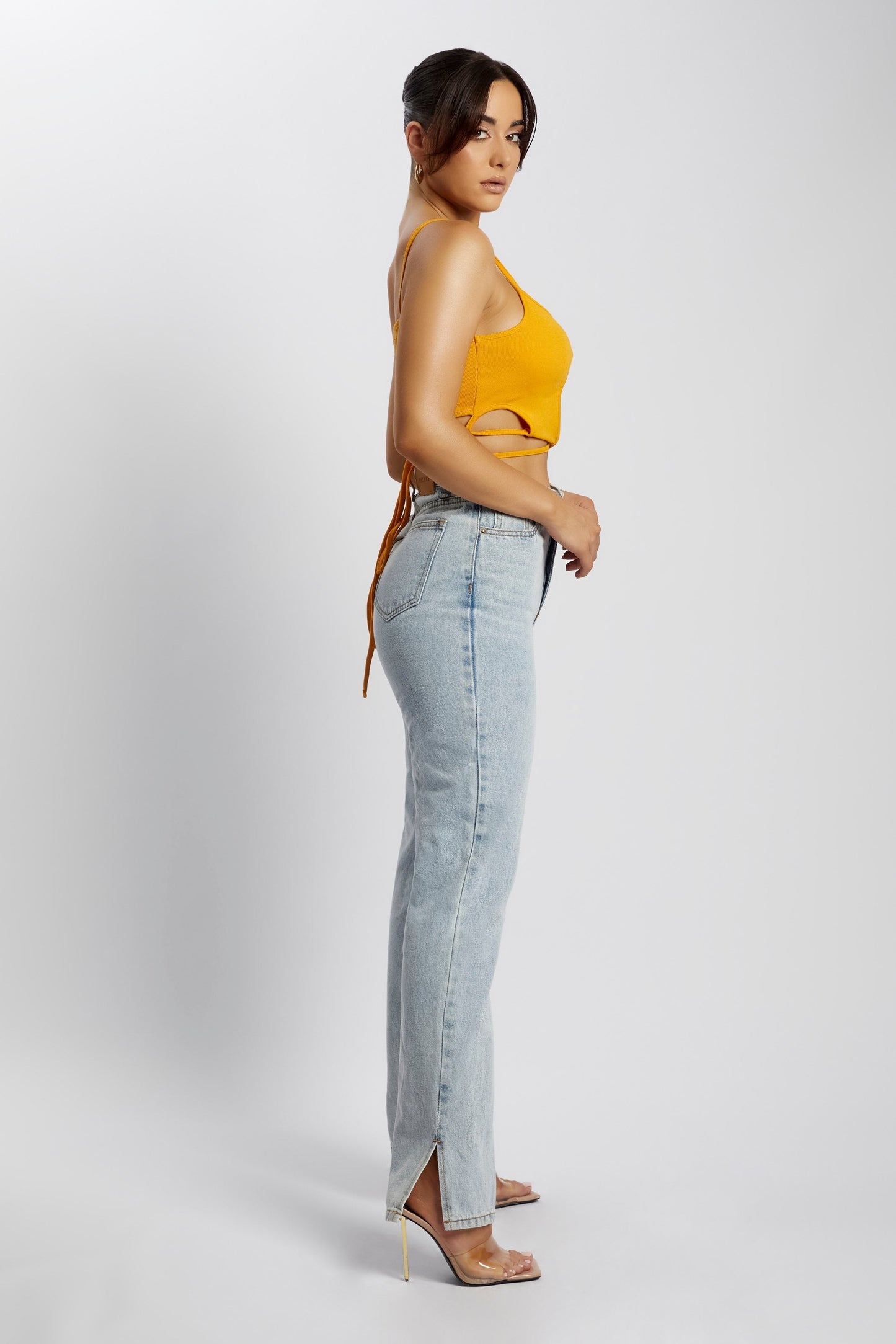 Ayesha Cut Out Singlet - Mango