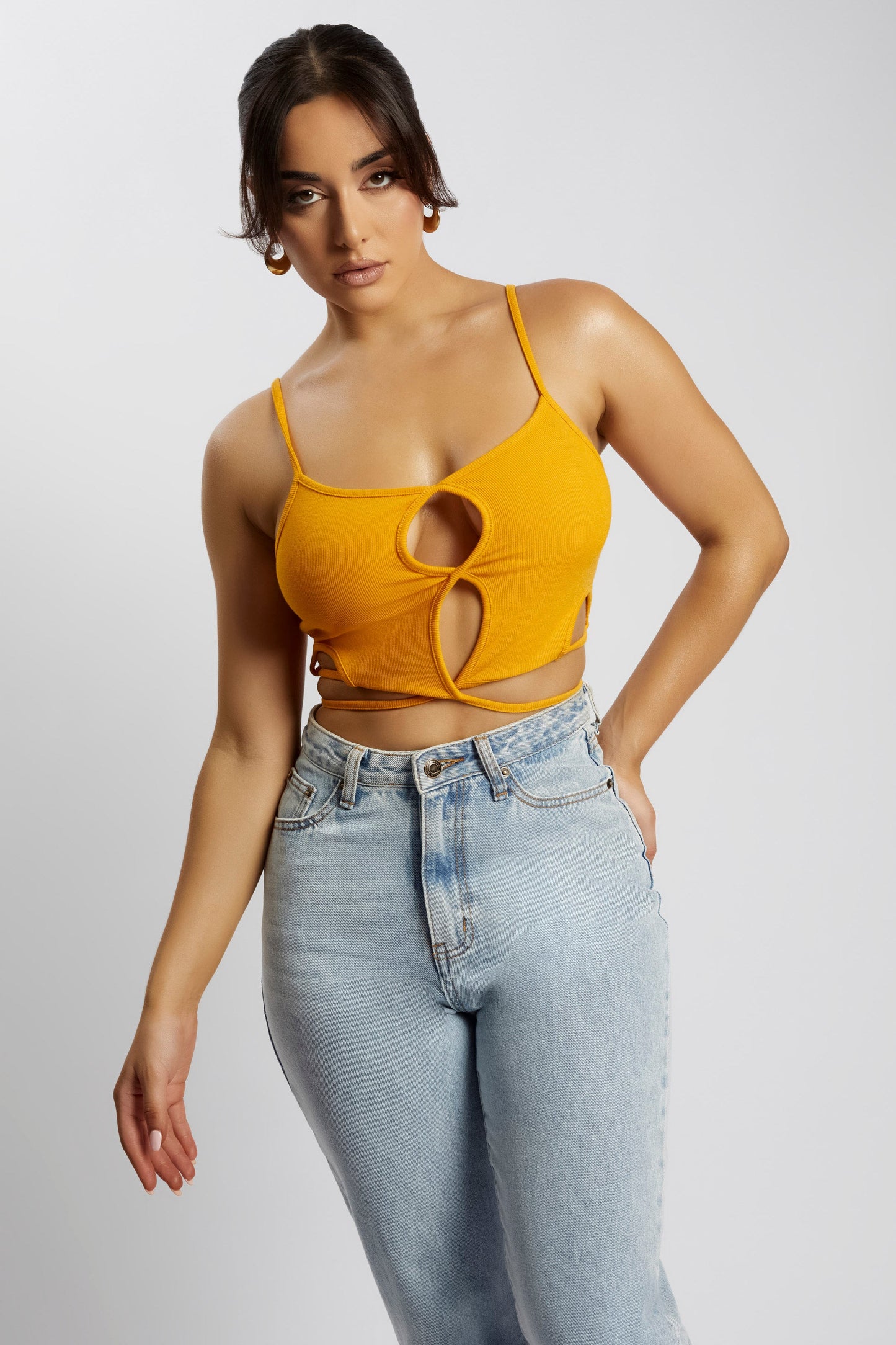 Ayesha Cut Out Singlet - Mango