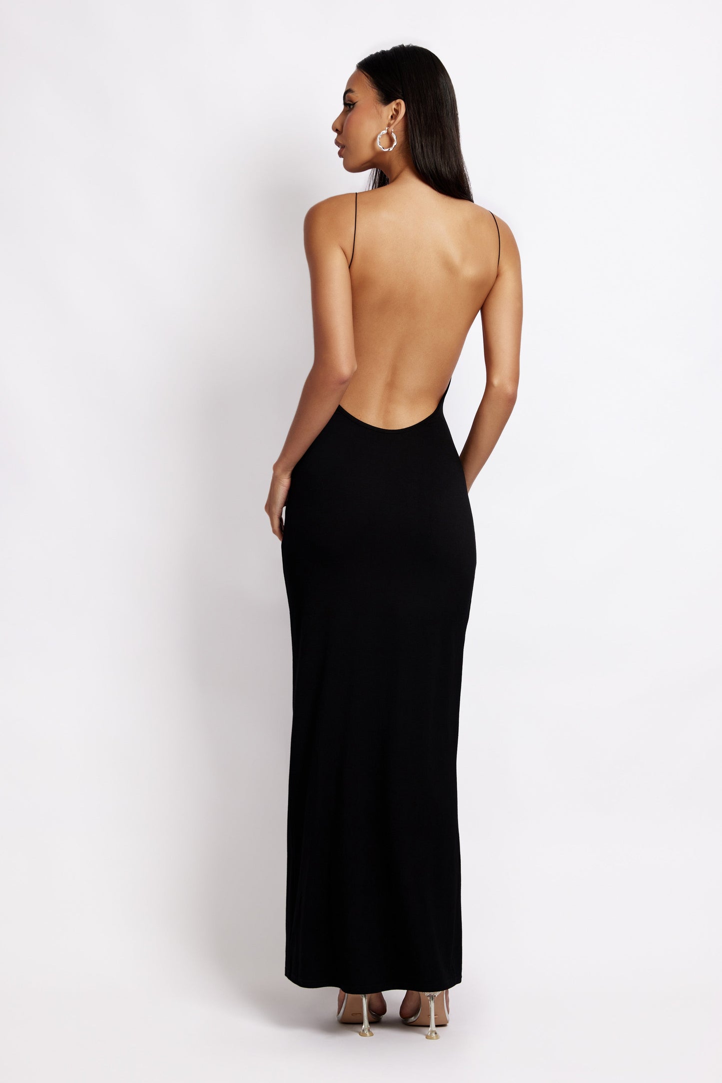 Kirsty Strappy Circle Cutout Maxi Dress - Black