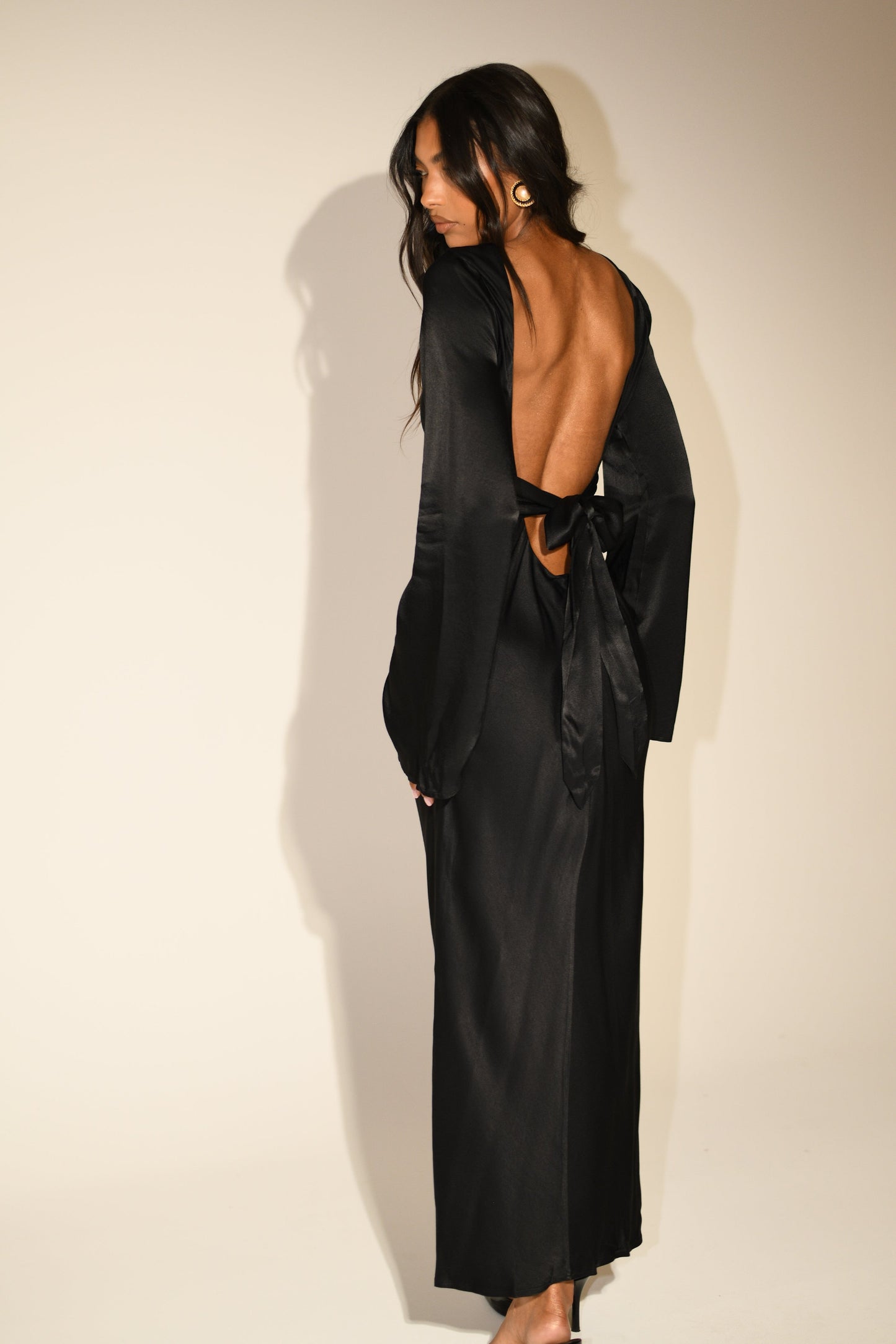 Fernanda Long Sleeve Maxi Dress - Black