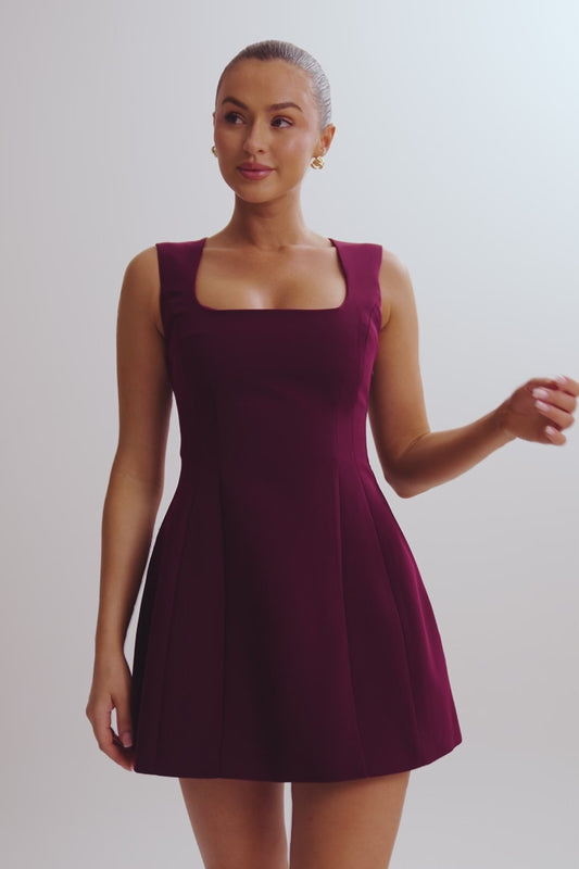 Lysandre Crepe Mini Dress - Plum