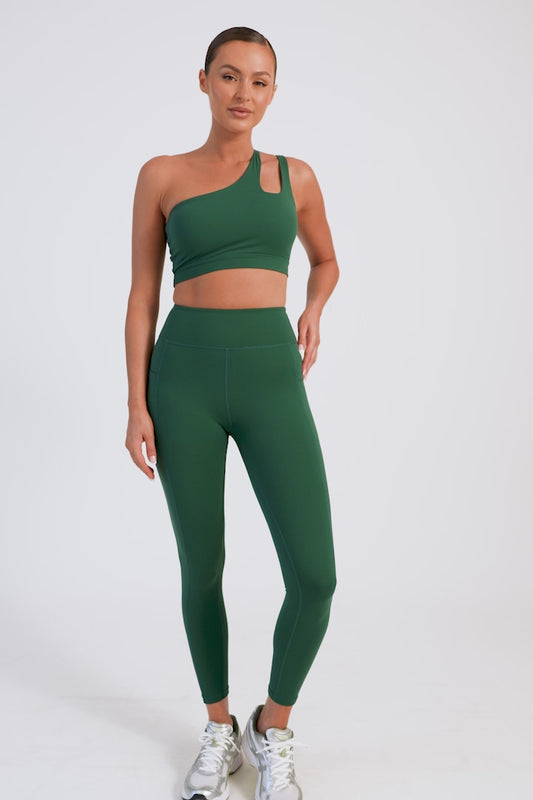 Briar V Back Leggings With Pockets - Green